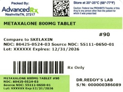 Metaxalone 800mg #90 (Metaxalone 800mg 80425 0524 03)